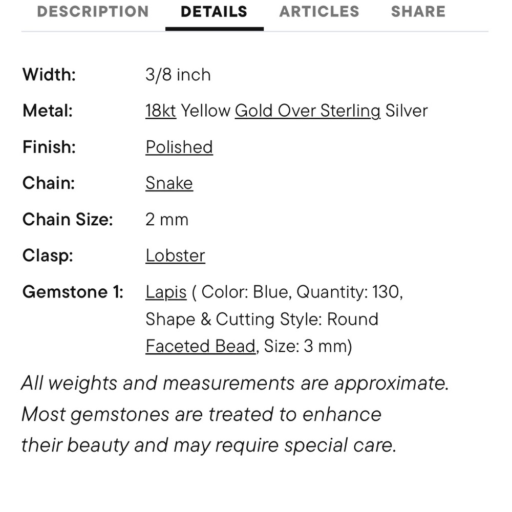 Ross Simon Lapis Bead and Snake-Chain Bracelet in Gold Over Sterling - Picture 4 of 7